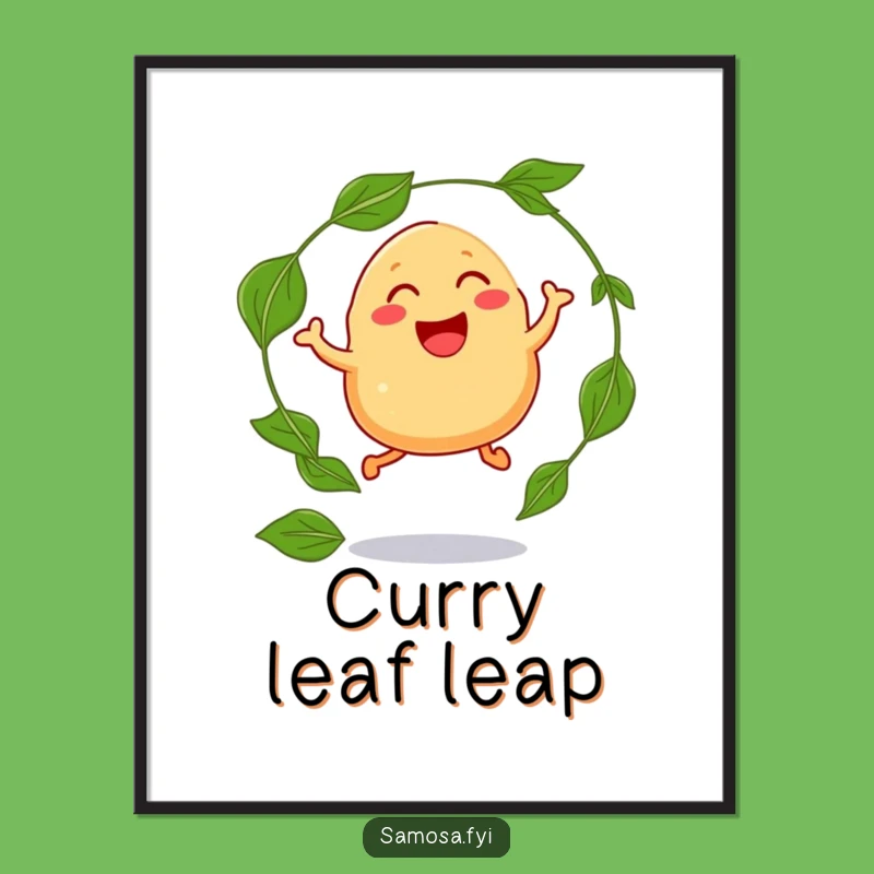 Funny Samosa Jumping Poster: Playful Art Print, Inspiring Funny Gift