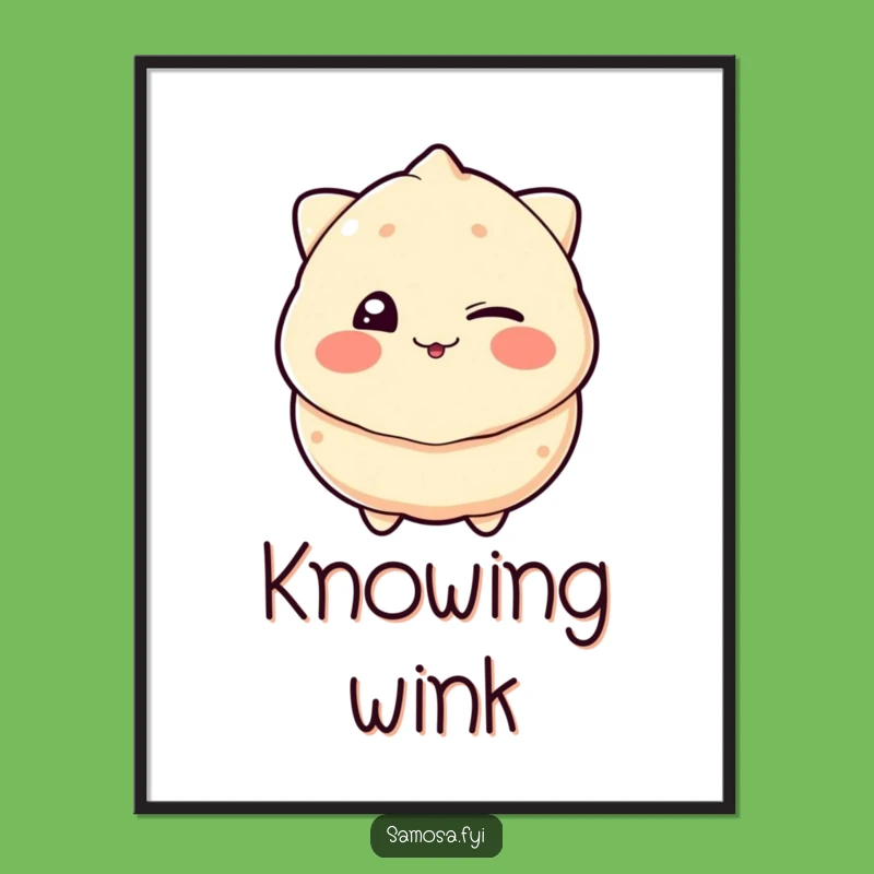 Funny Samosa Poster: Comical Wink Art, Ideal Humorous Gift for Walls