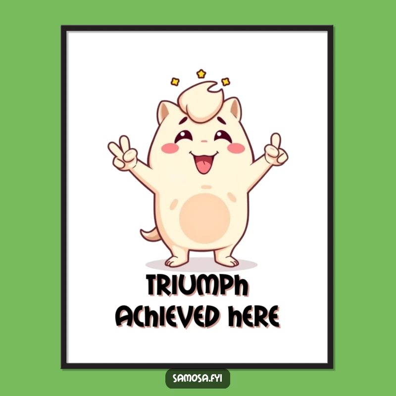Funny Triumphant Samosa Poster: Celebrate Success with Victorious Art