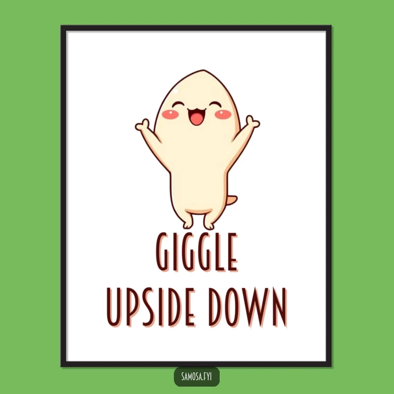 Funny Samosa Headstand Poster: Whimsical Decor and a Hilarious Gift!