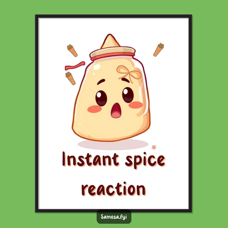 Funny Samosa Poster - Surprised Snack Wall Art for a Hilarious Gift