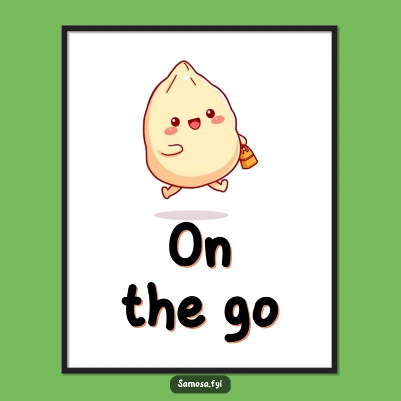 Funny Samosa Poster: Joyful Skipping Art, Ideal Humorous Gift for Decor