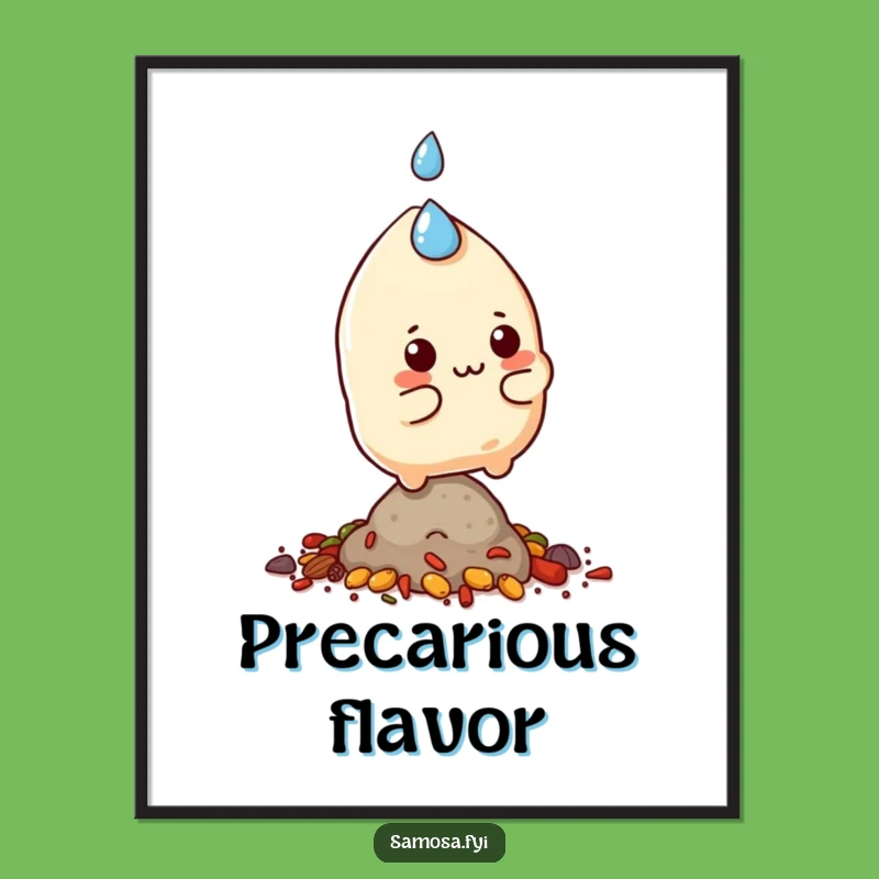 Funny Samosa Balance Poster - Hilarious Spiced Character Wall Art