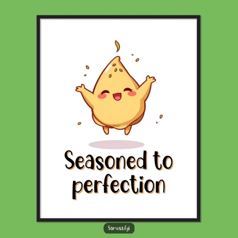 Funny Dancing Samosa Poster - Vibrant & Hilarious Food Art Print