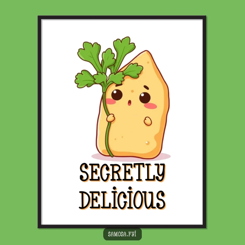 Funny Samosa Surprise Poster - Quirky Wall Art for a Humorous Home Decor