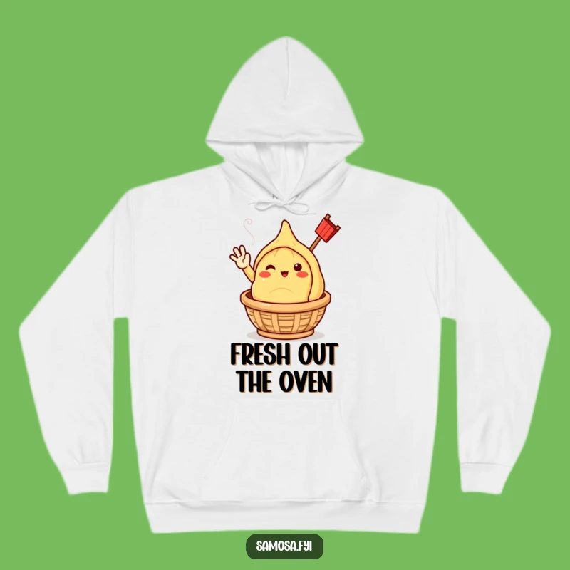 Cozy Funny Samosa Hello Hoodie - Warm Steaming Character Apparel