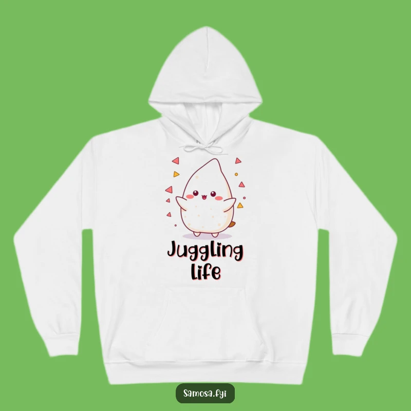 Funny Samosa Juggling Hoodie: Stay Cozy While Mastering Life's Tasks!