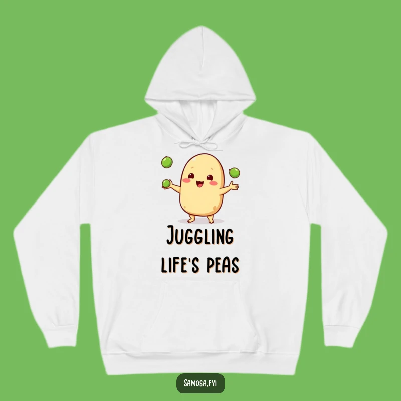 Funny Samosa Juggling Hoodie - Cozy Pea Toss Snack Comfort Funny Gift