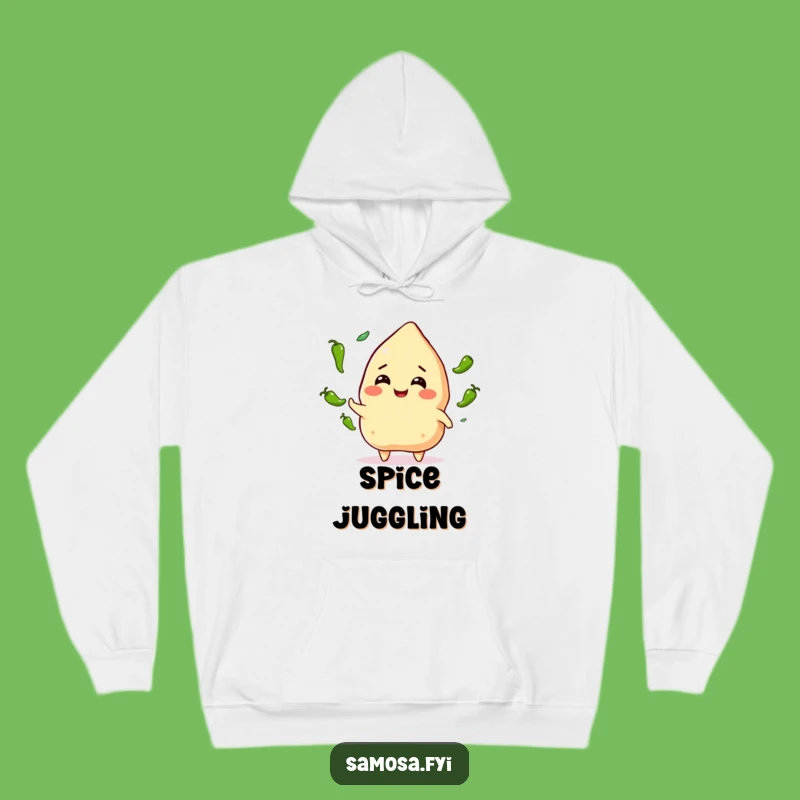 Cozy Funny Samosa Juggling Hoodie: Warmth with Spicy Humor