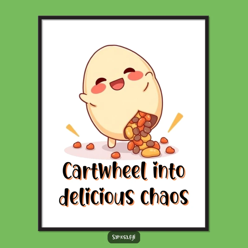 Free Printable Wall Art: Samosa Cartwheel Spill Downloadable Art Gift