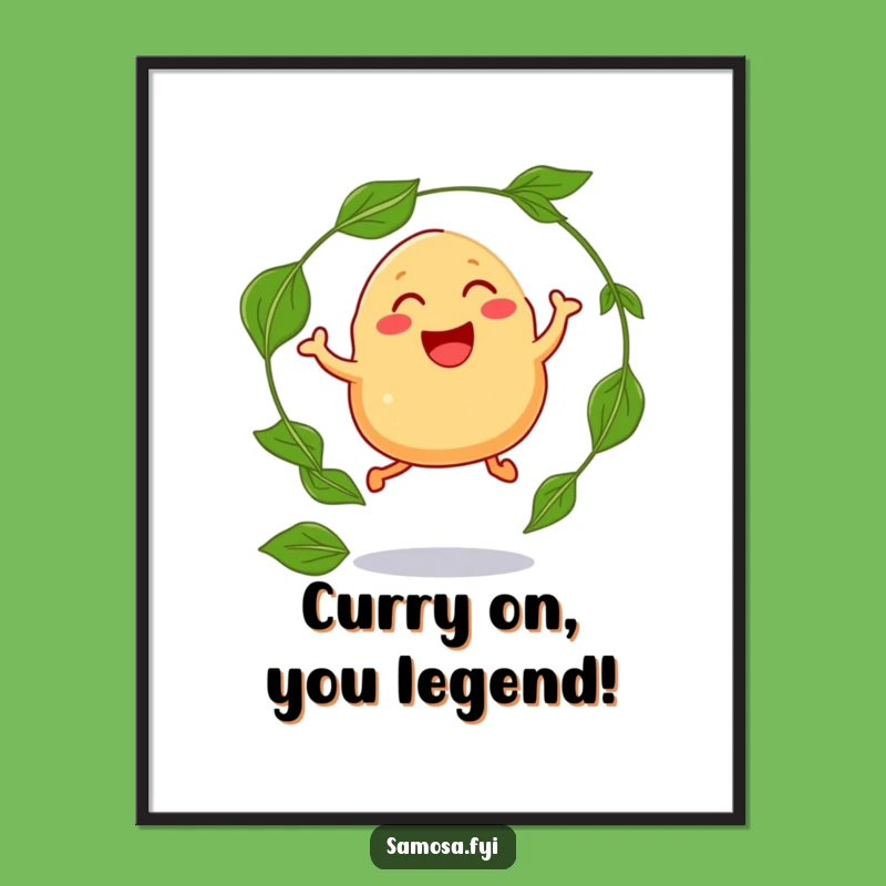 Free Printable Wall Art: Laughing Samosa Hoop Funny Downloadable Art Gift