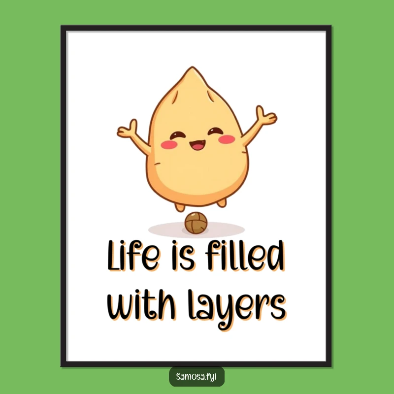 Free Printable Samosa Wall Art: Bouncing Treat, Funny Downloadable Art for a Quirky Space