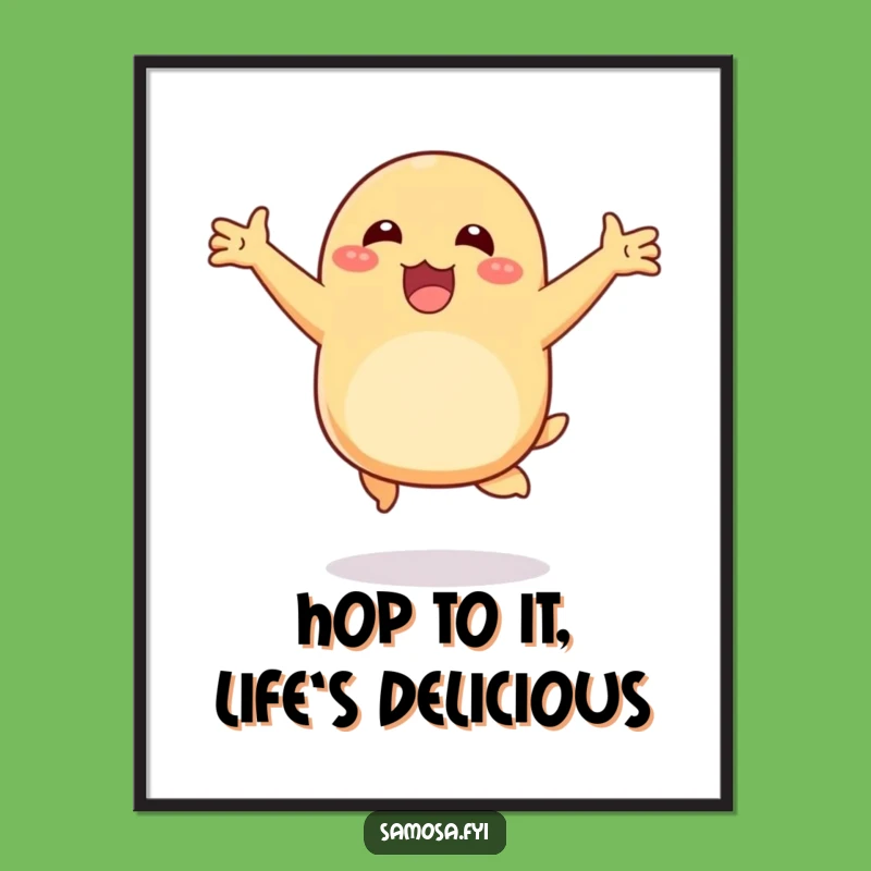 Free Printable Wall Art: Happy Samosa Hopping Downloadable Art Gift