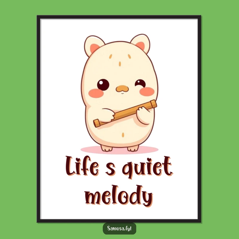 Free Printable Wall Art: Shy Flute Samosa Funny Downloadable Decor