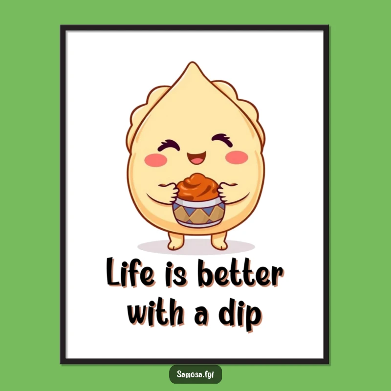 Free Printable Wall Art: Winking Samosa Character - Humorous Downloadable Decor