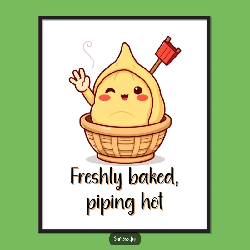 Free Printable Samosa Wall Art: Funny Steaming Character Cute Downloadable Decor