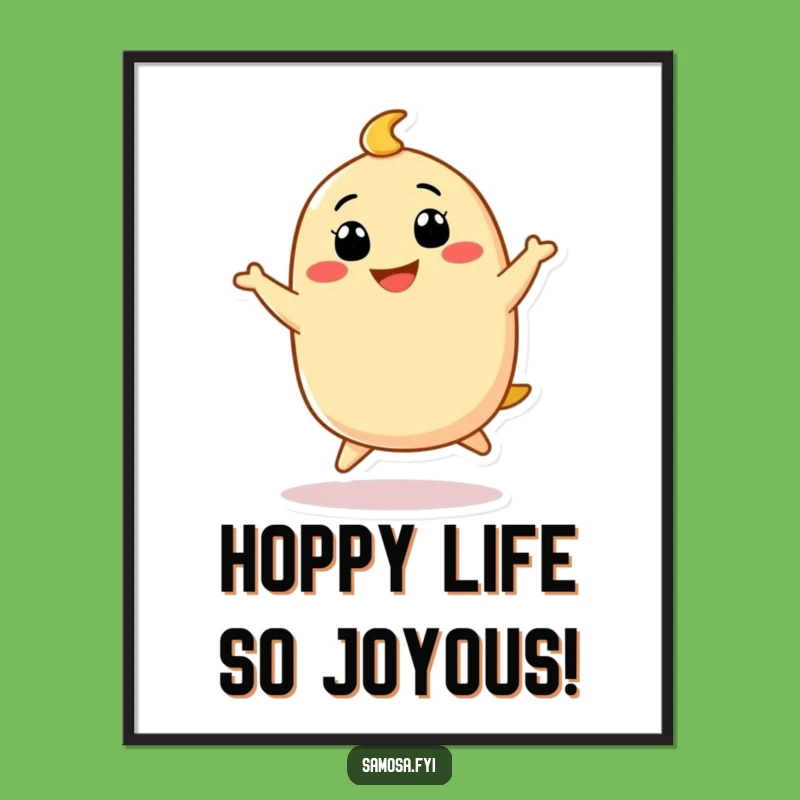 Funny Free Printable Samosa Wall Art: Hopping Grin Downloadable Decor for a Happy Home