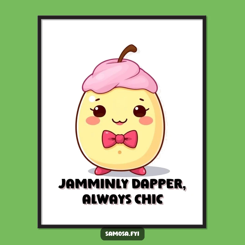 Funny Free Printable Wall Art: Dapper Gulab Jamun Bow Tie Decor