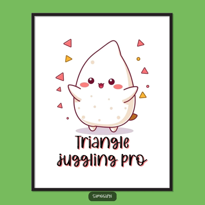 Funny Free Printable Wall Art: Juggling Samosa for a Playful Downloadable Decor