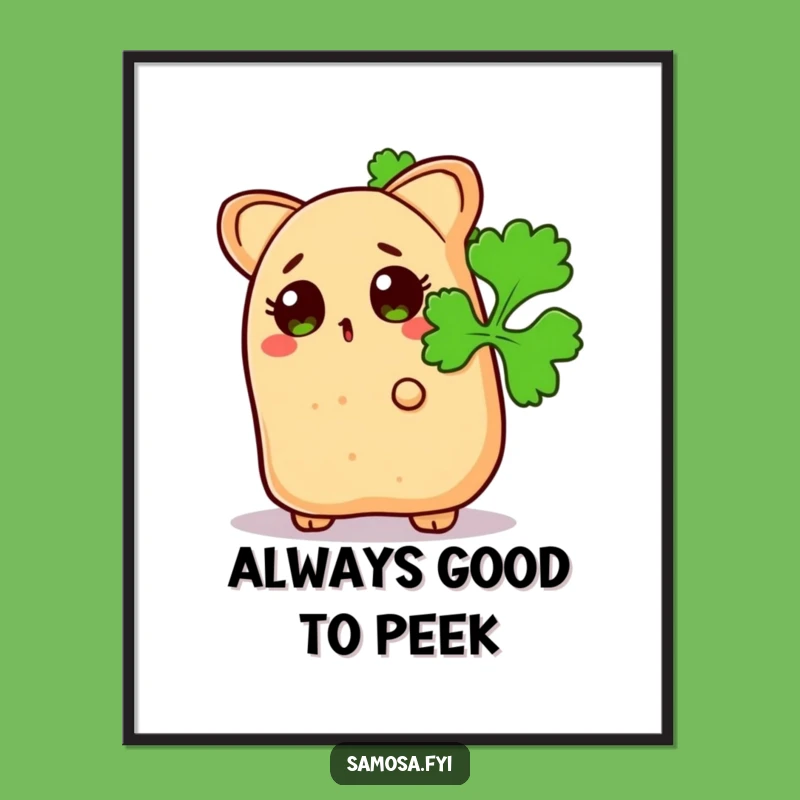 Funny Free Printable Wall Art Samosa Coriander Peek Downloadable Decor