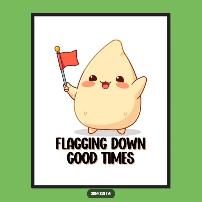 Funny Free Printable Wall Art: Samosa Flag Waving Downloadable Decor