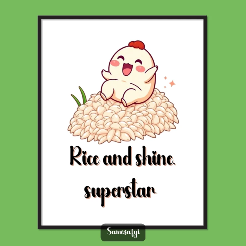 Funny Free Printable Wall Art: Samosa Rice Slide - Hilarious Downloadable Decor!