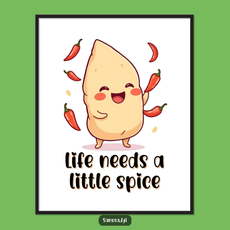 Funny Free Printable Wall Art: Samosa Juggling Chilis - Hilarious Downloadable Kitchen Decor!