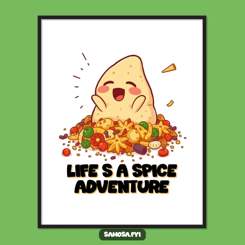 Free Printable Wall Art: Falling Samosa Funny Downloadable Decor