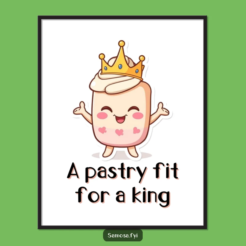 Proud Pastry Wall Art: Free Printable Crowned Character for Regal Home Decor