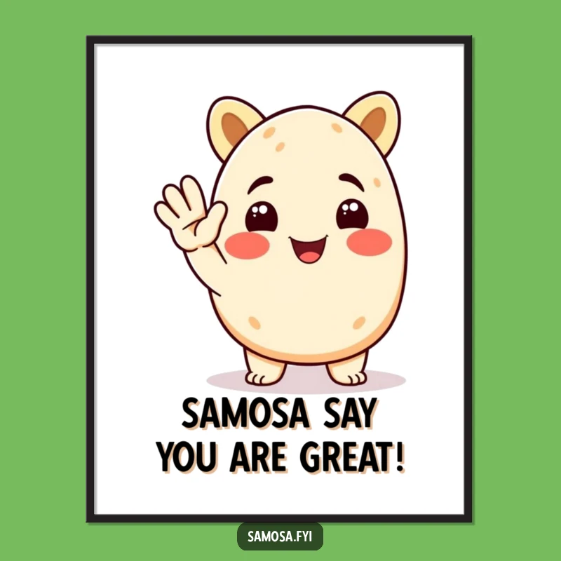 Free Printable Wall Art: Funny Samosa Salute Decor for a Humorous Downloadable Gift