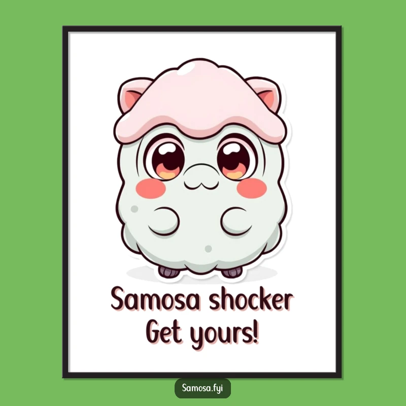 Funny Free Printable Wall Art: Surprised Samosa for Whimsical Downloadable Decor