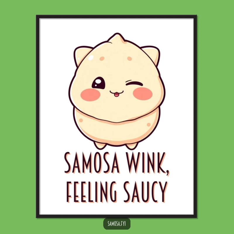 Free Printable Wall Art: Winking Samosa - Funny Downloadable Playful Decor