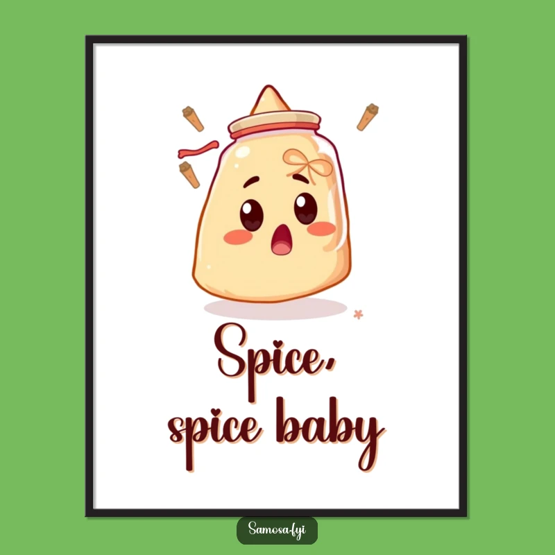 Free Printable Samosa Wall Art: Funny Surprised Downloadable Spice Decor