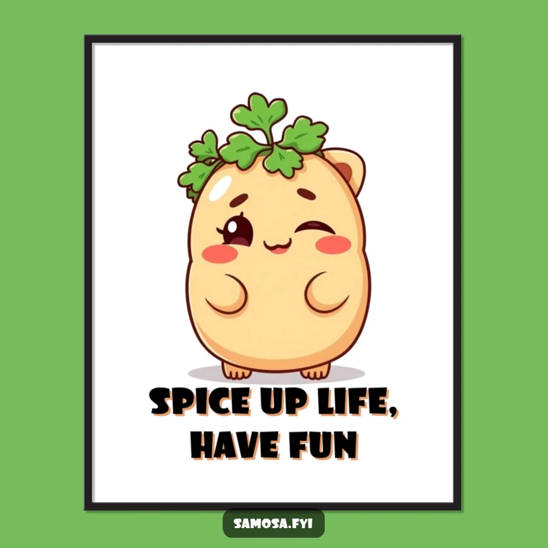 Mischievous Samosa Free Printable Wall Art, Quirky Downloadable Decor with Personality