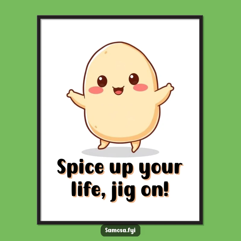 Dancing Samosa Wall Art Free Printable: Cheerful Food Downloadable Decor