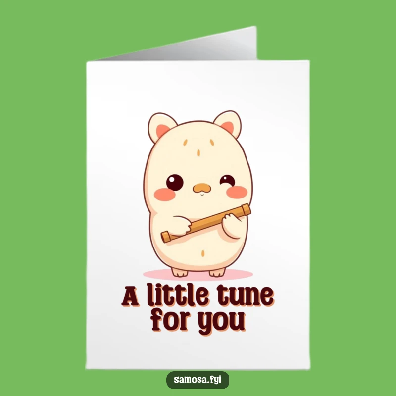 Free Printable Birthday Card: Shy Flute Samosa Funny Gift