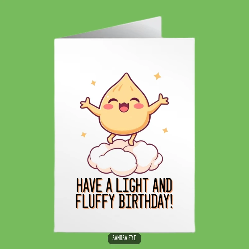 Free Printable Birthday Card: Bouncing Samosa Bliss for a Heavenly Funny Downloadable Gift!
