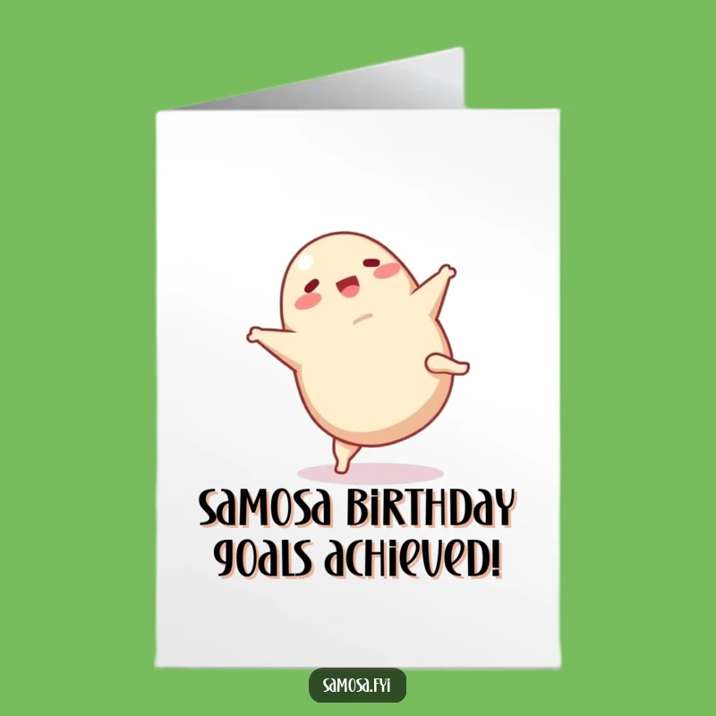 Free Printable Birthday Card: Funny Samosa Cartwheel - Hilarious Downloadable Gift!
