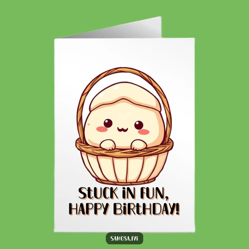 Free Printable Birthday Card: Funny Samosa Stuck for a Hilarious Birthday Surprise