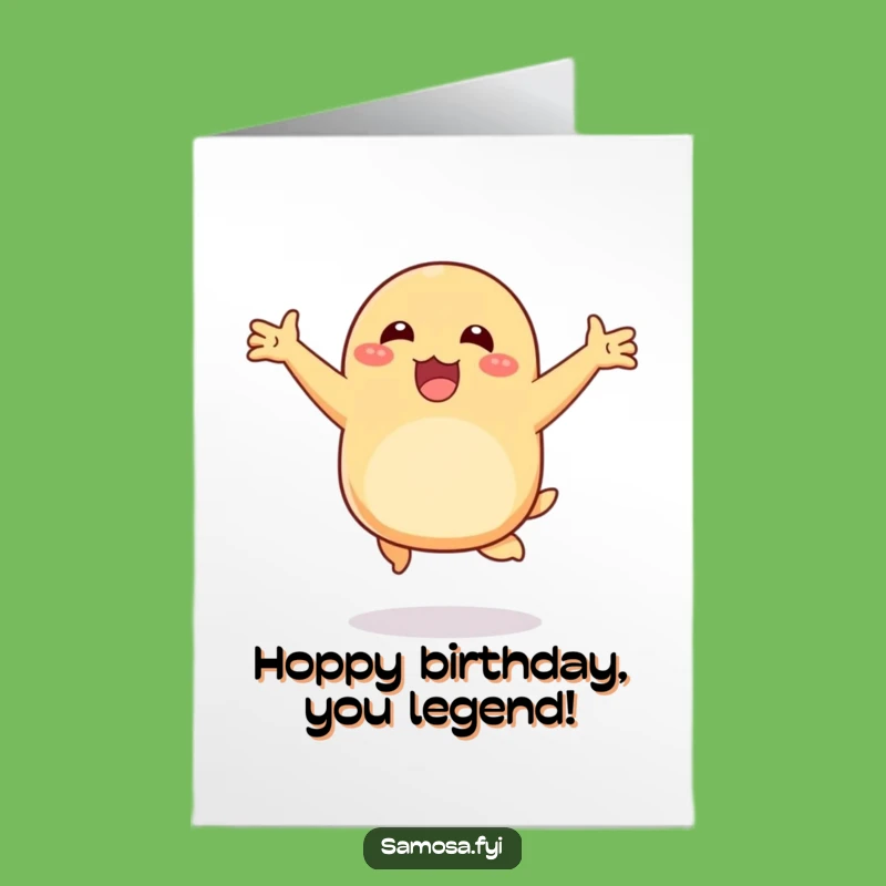 Free Printable Birthday Card: Happy Samosa Hopping Fun Downloadable Gift