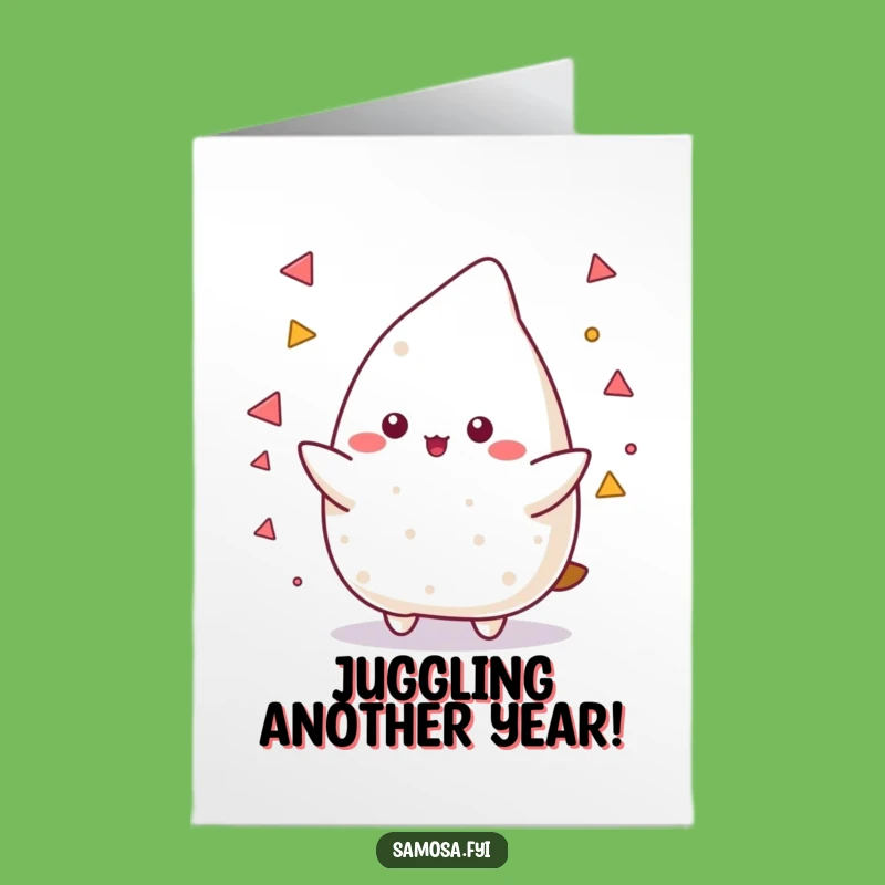 Free Printable Birthday Card: Juggling Samosa for a Skillfully Funny Celebration