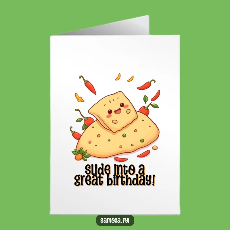 Free Printable Birthday Card: Samosa Pepper Slide Funny Gift