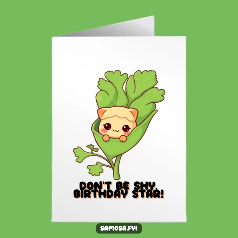 Free Printable Birthday Card: Shy Samosa, Sweet & Funny Downloadable Gift!