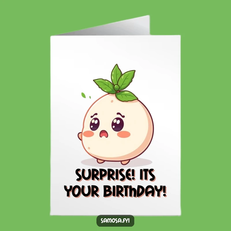 Free Printable Birthday Card: Surprised Samosa - Funny Downloadable Gift