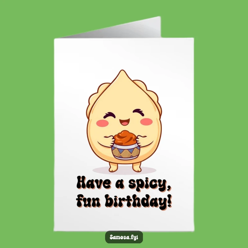 Free Printable Birthday Card: Winking Samosa - Funny Downloadable Gift