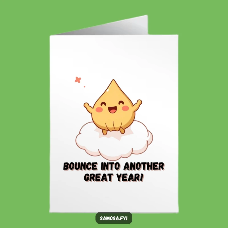 Free Printable Bouncing Samosa Birthday Card: Whimsical Downloadable Gift