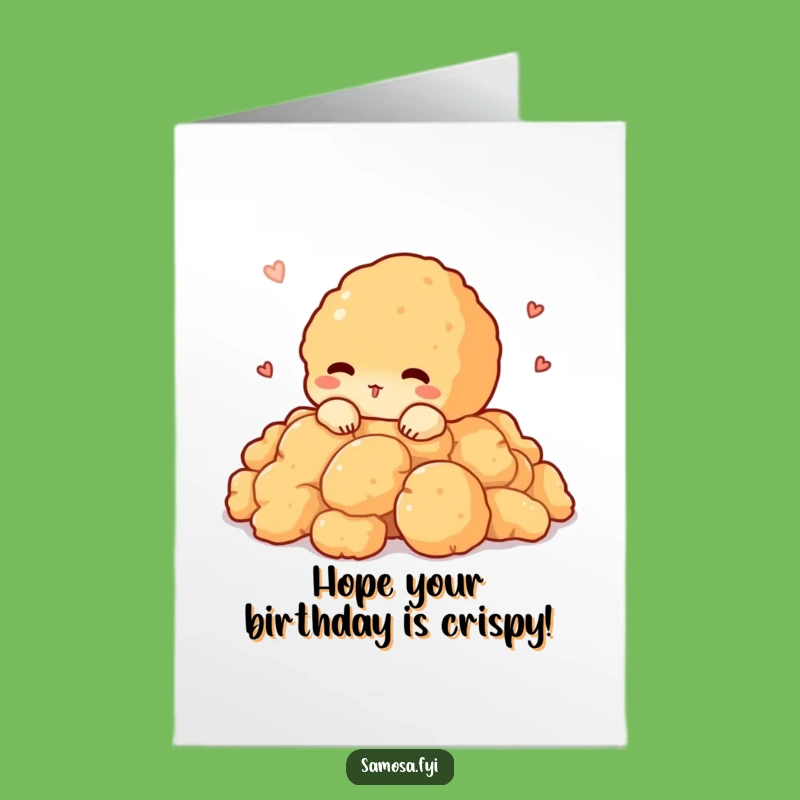 Free Printable Funny Pakora Birthday Card: Shy Peek, Downloadable Snack Surprise Greeting