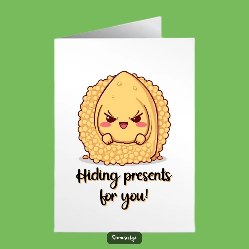 Free Printable Samosa Birthday Card: Funny Hidden Character Downloadable Gift