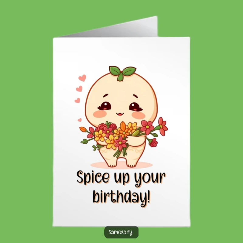Free Printable Samosa Birthday Card: Funny Spice Bouquet DIY Downloadable Gift!