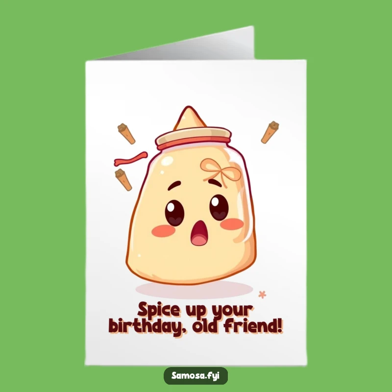 Free Printable Samosa Birthday Card: Funny Surprised Downloadable Spice Gift